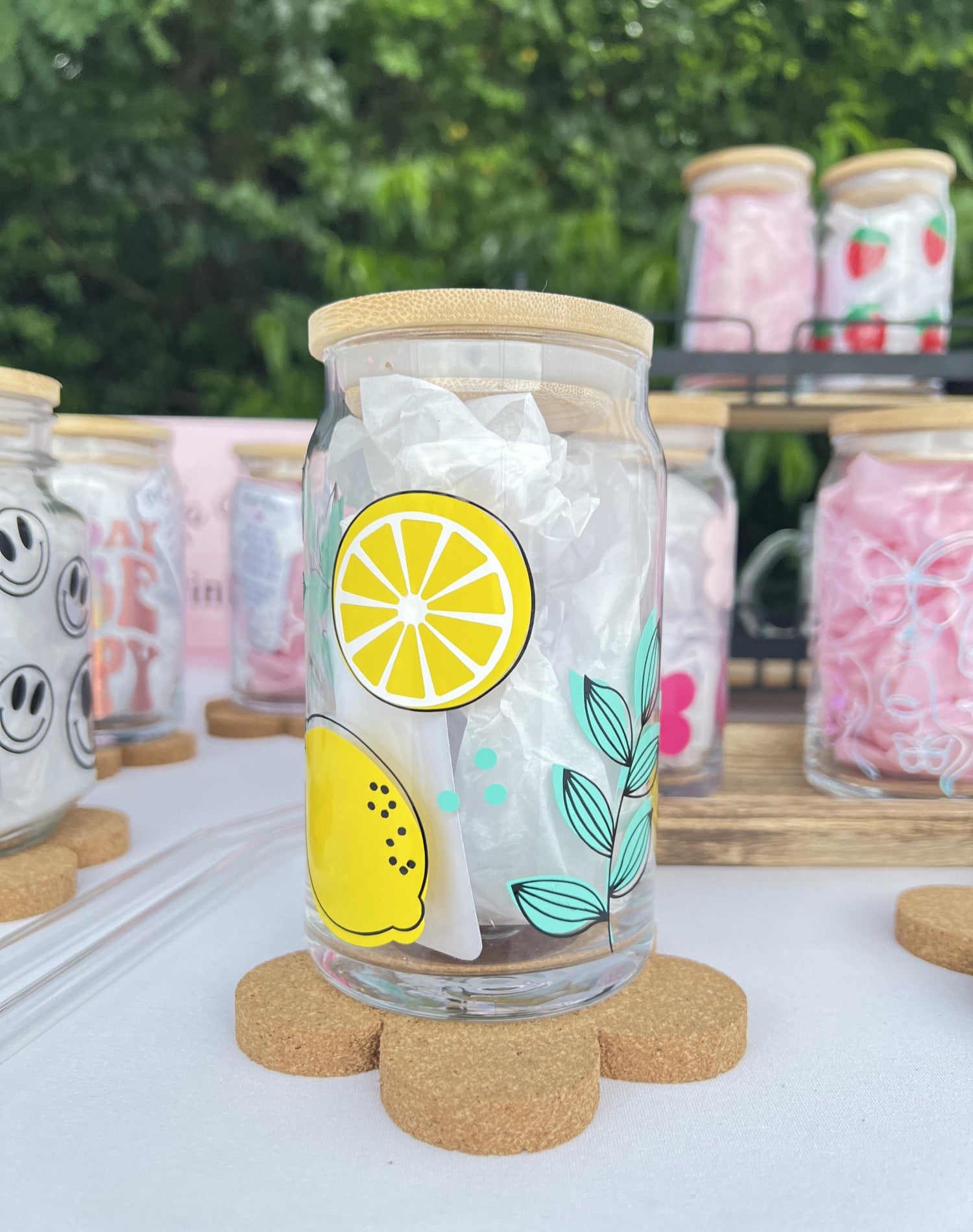 Boho Lemon Beer Can Glass , Lemon Glass, Lemonade Beer Glass Cup. – La La  Pink Designs