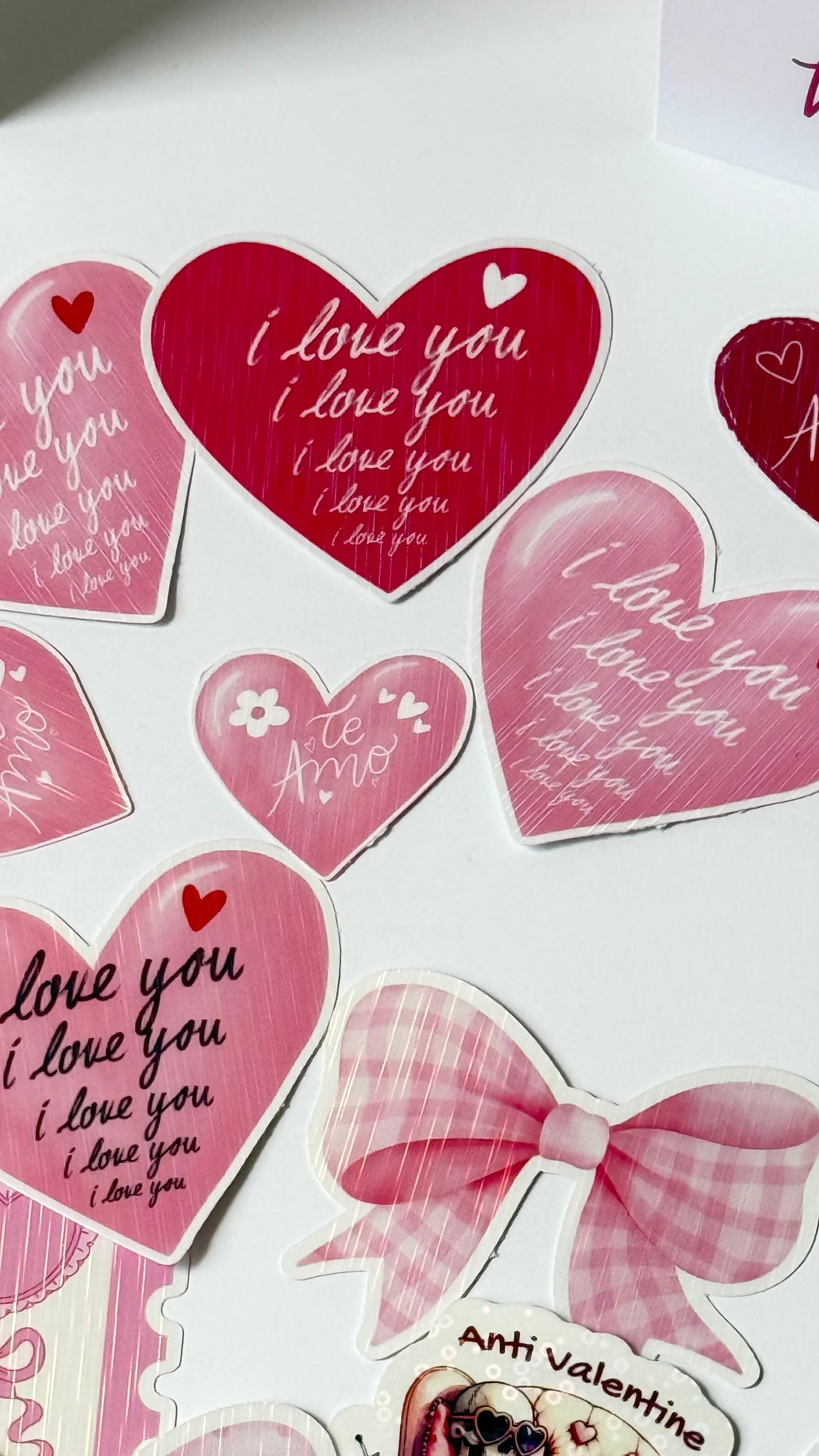 Charming 3” Holographic 11oz Pink Bow Sticker
