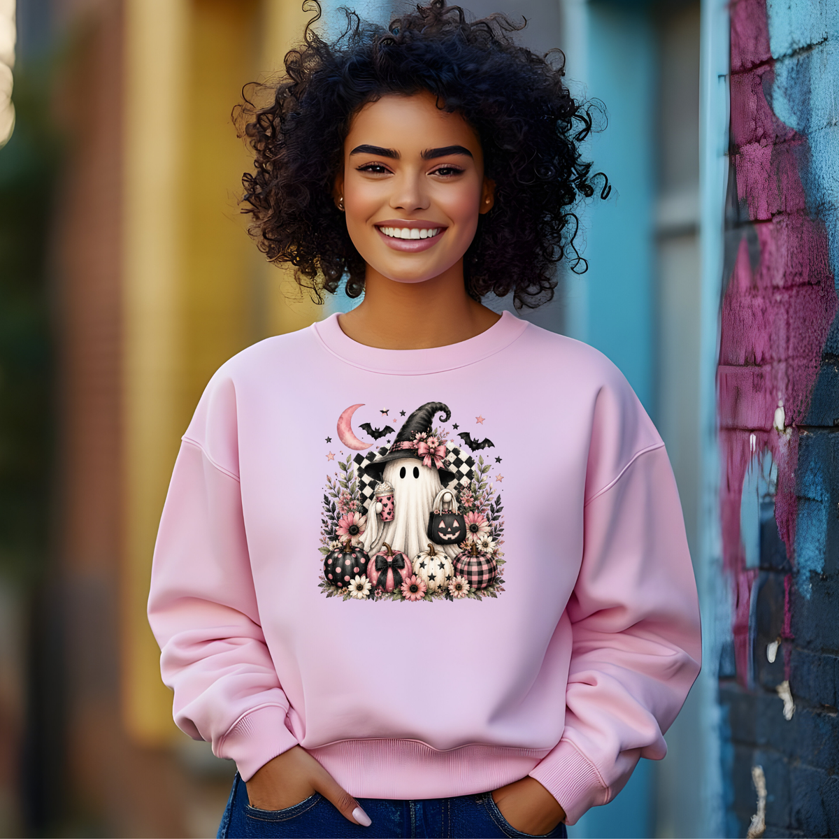 Pretty in Pink & Spooky Sweatshirt