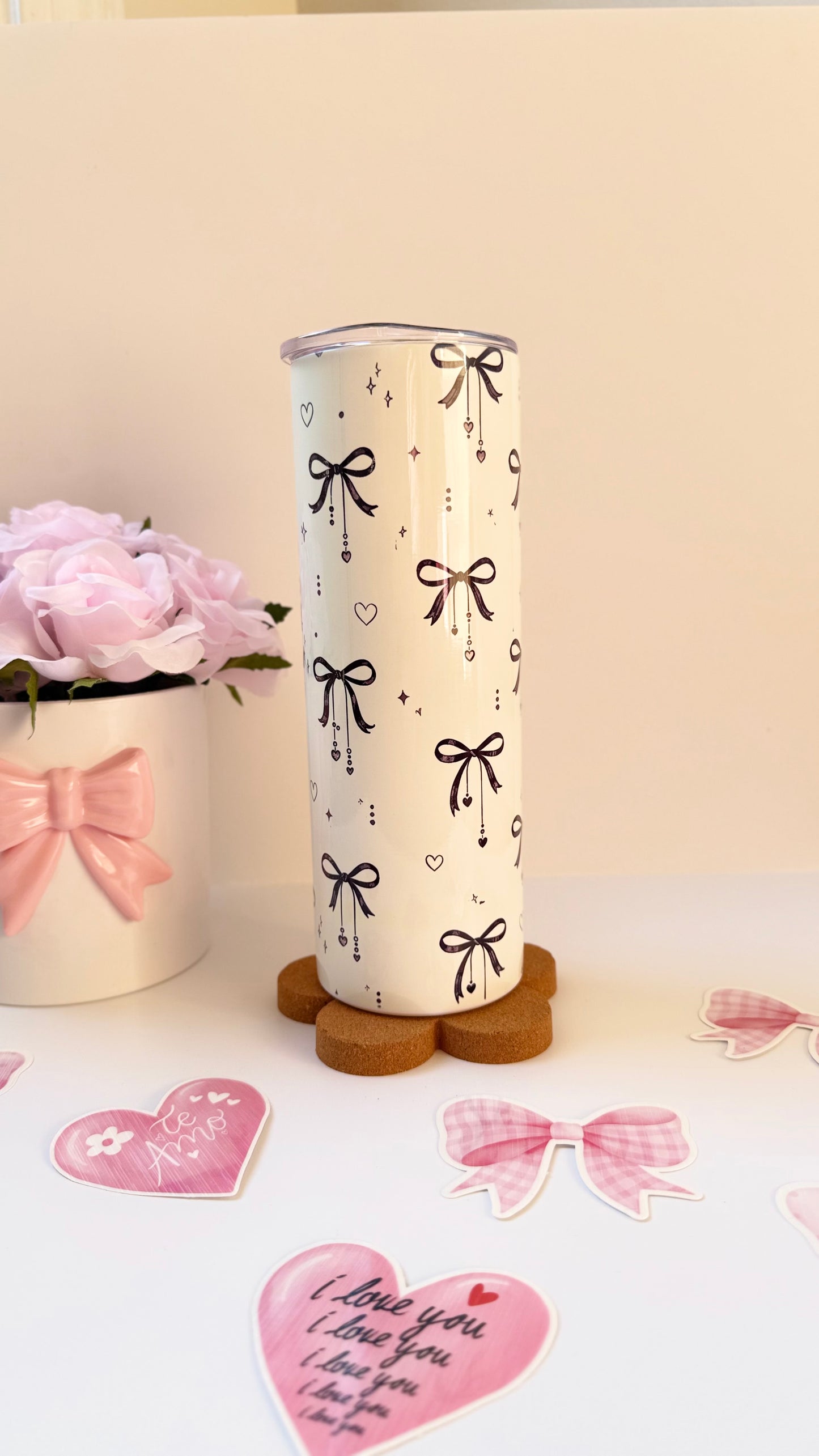 Bow 20oz Tumbler, Cute Pink Drink war
