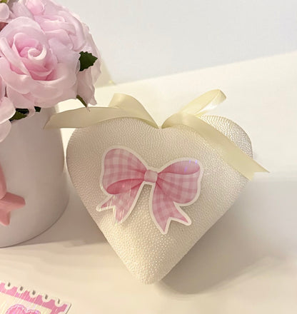 Charming 3” Holographic 11oz Pink Bow Sticker