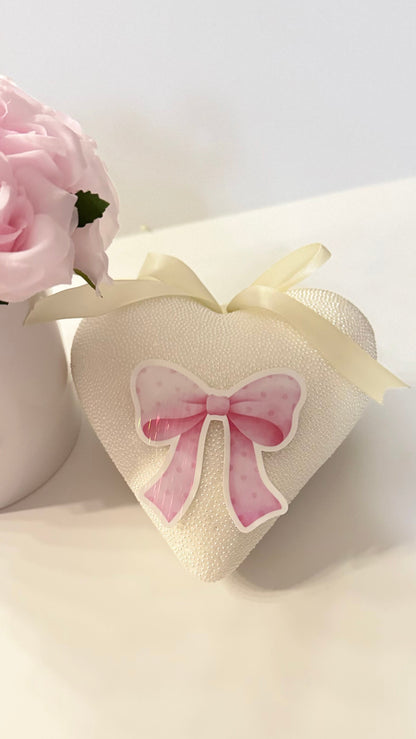 Charming 3” Holographic 11oz Pink Bow Sticker