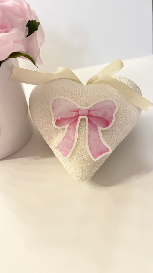 Charming 3” Holographic 11oz Pink Bow Sticker