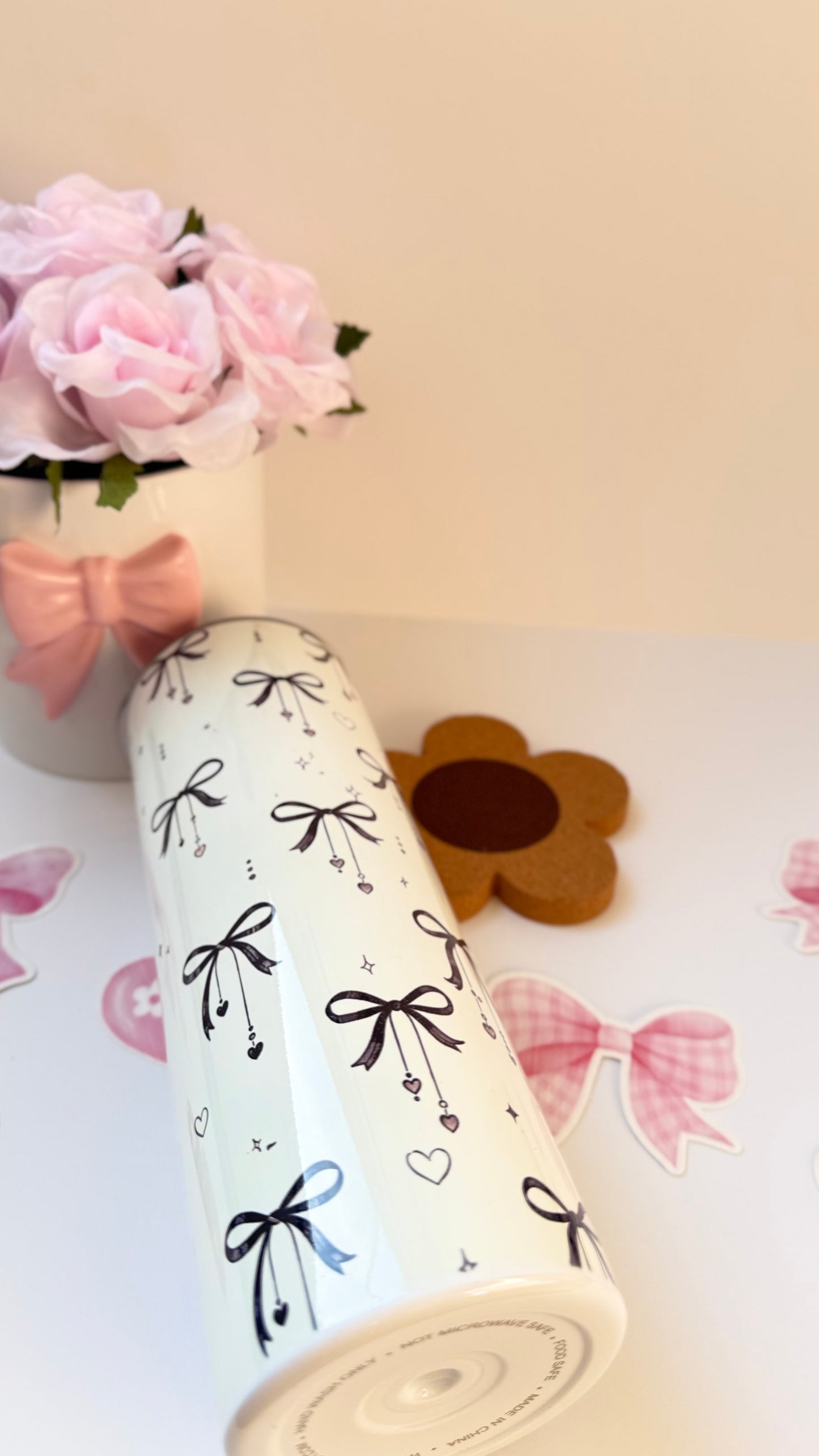 Bow 20oz Tumbler, Cute Pink Drink war