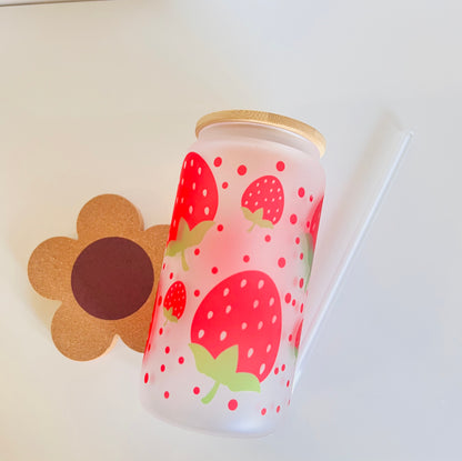 Strawberry Glass Cup Tumbler