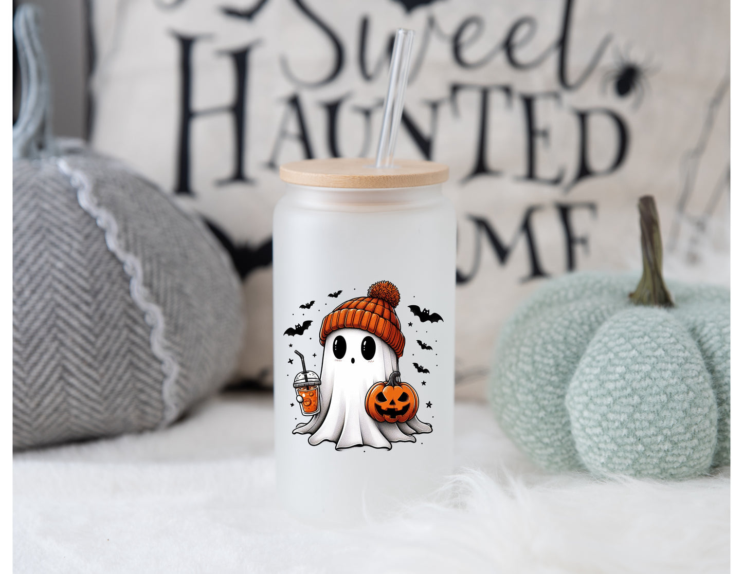 Cute Ghost Glass Cup