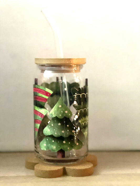 Christmas Tree Glass Cup