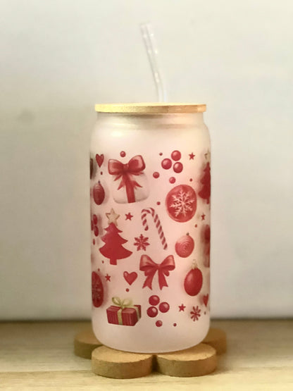 Christmas Ornaments Frosted Glass Cup