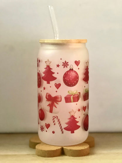 Christmas Ornaments Frosted Glass Cup