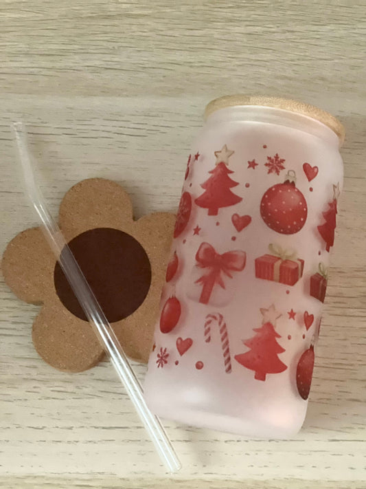 Christmas Ornaments Frosted Glass Cup