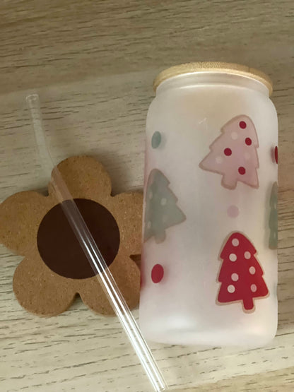 Cookies Christmas Tree Frosted Glass Mug