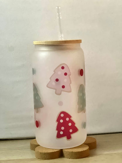Cookies Christmas Tree Frosted Glass Mug