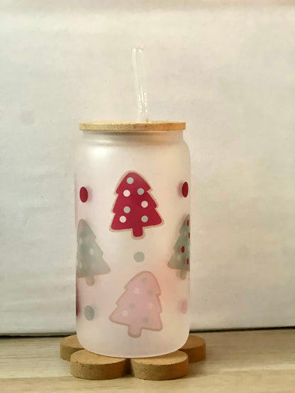 Cookies Christmas Tree Frosted Glass Mug