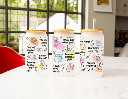 Swear Self Love Affirmations Glass Cup