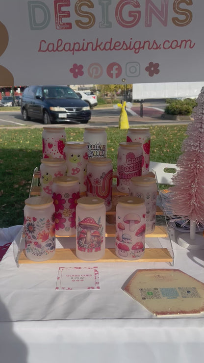 Pink Gingerbread Glass Cup
