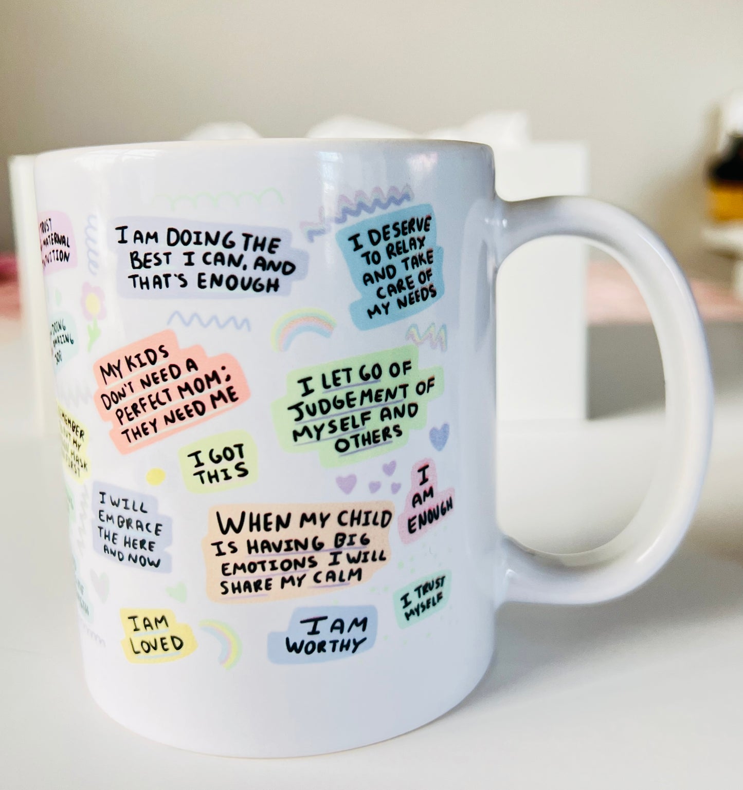 Mom’s Affirmations Mug, Positivity Coffee Mug, Mom’s care coffee mug.